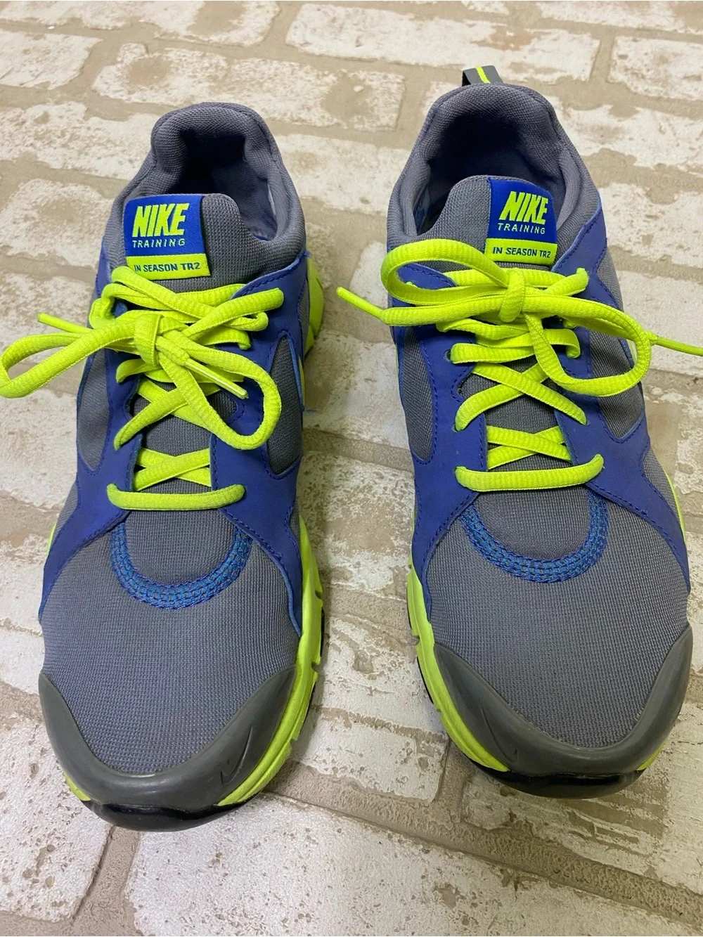 Nike In Season TR 2 Womens  Sz 7.5Gray Blue Yellow Training Shoes 525137-019 VGU
